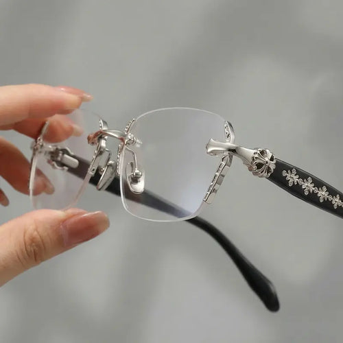 Rimless Crystal Accent Glasses