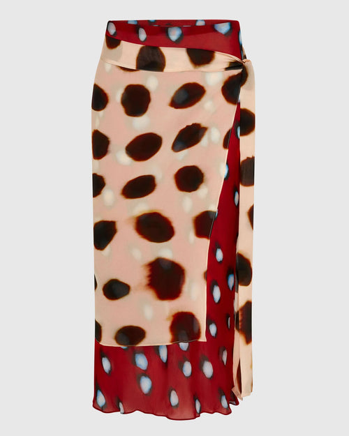 Sheer Wrap Midi Skirt