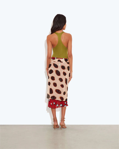Sheer Wrap Midi Skirt