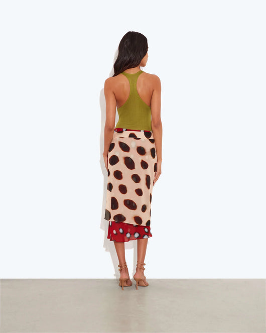 Sheer Wrap Midi Skirt