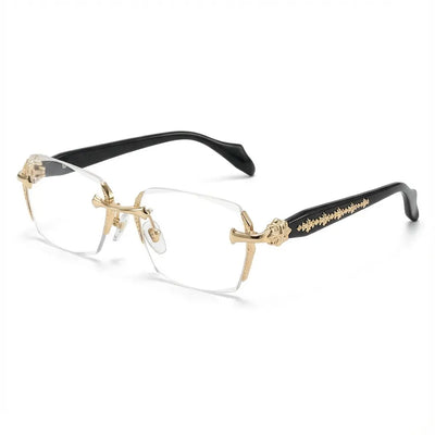 Rimless Crystal Accent Glasses