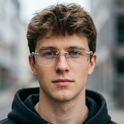 Rimless Crystal Accent Glasses