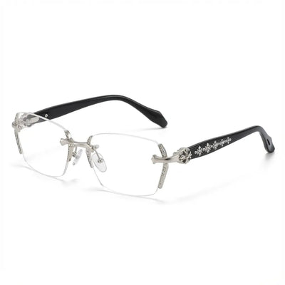 Rimless Crystal Accent Glasses