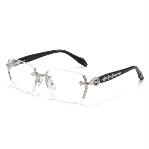 Rimless Crystal Accent Glasses