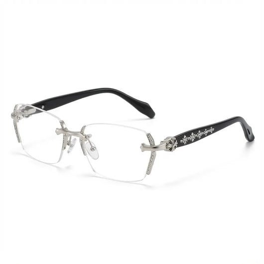 Rimless Crystal Accent Glasses